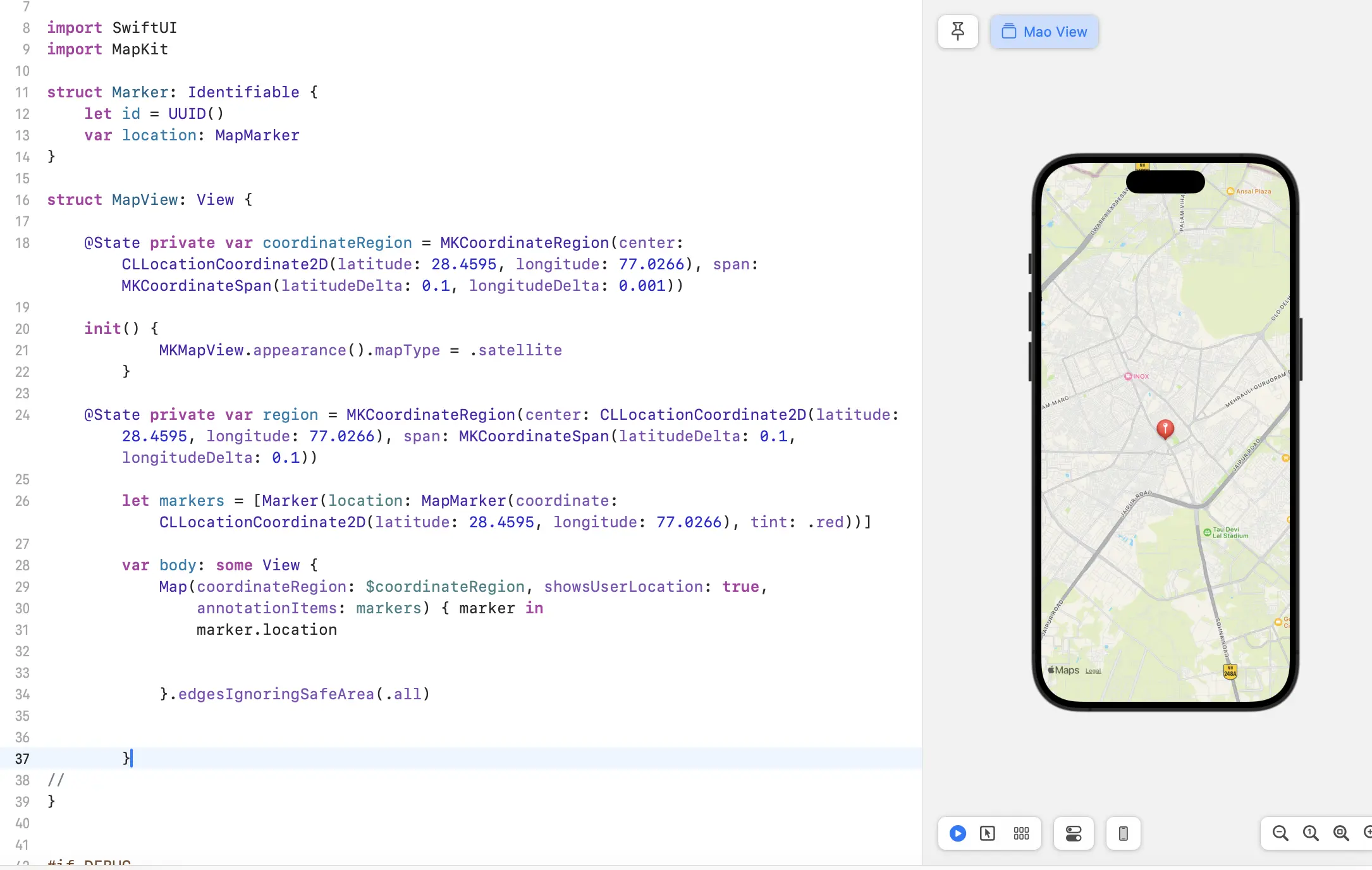 What is MapView in swiftui